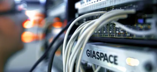 Close-Up of Network Server Rack